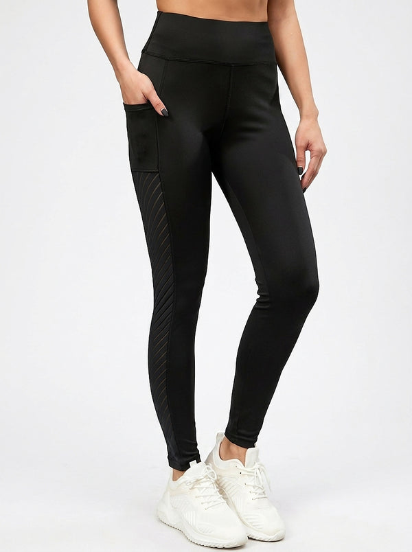 Women's High-Waisted Mesh Panel Leggings-Leggings for women-CaldwellVoss