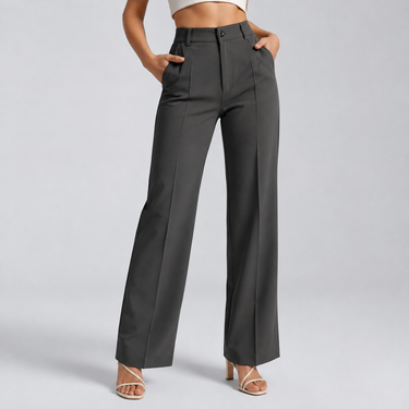 Women’s High Waisted Straight Leg Trousers-Pants for Women-CaldwellVoss