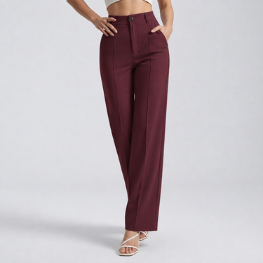 Women’s High Waisted Straight Leg Trousers-Pants for Women-CaldwellVoss