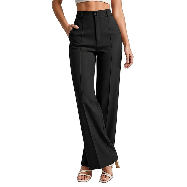Women’s High Waisted Straight Leg Trousers-Pants for Women-CaldwellVoss