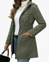 Women’s Hooded Jacket with Elasticated Waist-Jacket for women-CaldwellVoss