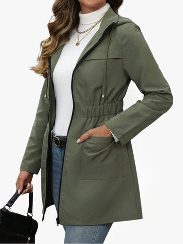 Women’s Hooded Jacket with Elasticated Waist-Jacket for women-CaldwellVoss