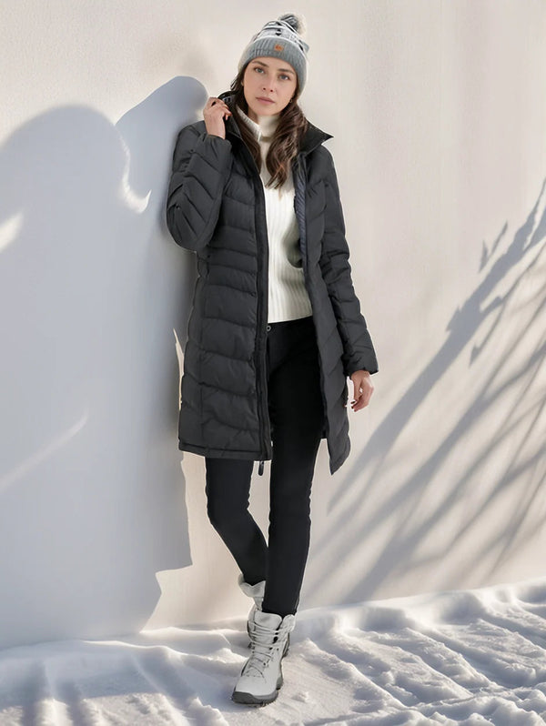 Women's Hooded Puffer Jacket with Zipper-Jacket for women-CaldwellVoss
