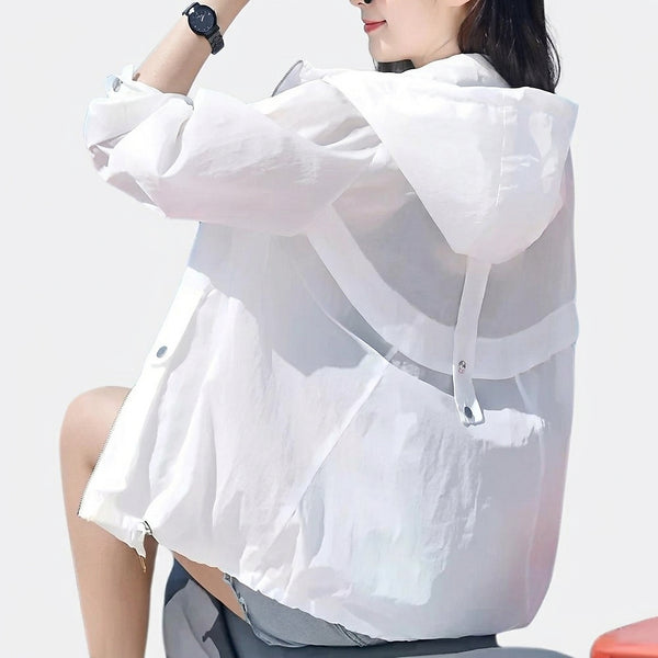 Women’s Hooded Sheer Zip Jacket-Jacket for women-CaldwellVoss