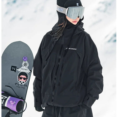 Women’s Hooded Ski Jacket with Zip Pockets-Jacket for women-CaldwellVoss