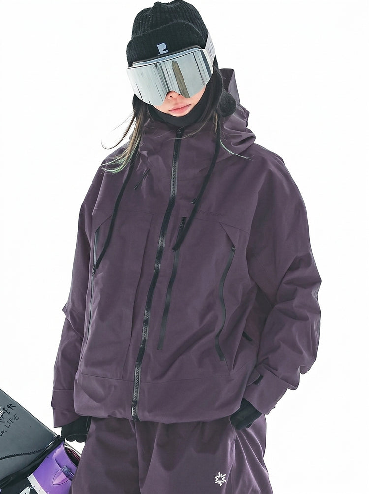 Women’s Hooded Ski Jacket with Zip Pockets-Jacket for women-CaldwellVoss