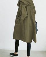 Women’s Hooded Trench Coat with Button Front-Coats for women-CaldwellVoss
