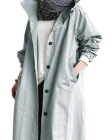 Women’s Hooded Trench Coat with Button Front-Coats for women-CaldwellVoss