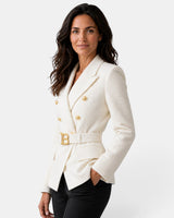 Women’s Jacquard Blazer with Belt-Blazer for women-CaldwellVoss