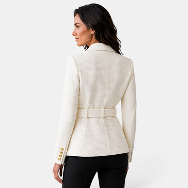 Women’s Jacquard Blazer with Belt-Blazer for women-CaldwellVoss