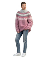 Women’s Jacquard Knit Round Neck Long Sleeve Sweater-Sweaters for Women-CaldwellVoss