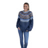Women’s Jacquard Knit Round Neck Long Sleeve Sweater-Sweaters for Women-CaldwellVoss