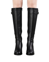 Women’s Knee-High Boots with Buckle Detail and Block Heel-Footwear for women-CaldwellVoss