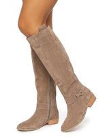 Women’s Knee-High Suede Boots with Side Zip and Block Heel-Footwear for women-CaldwellVoss