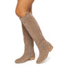 Women’s Knee-High Suede Boots with Side Zip and Block Heel-Footwear for women-CaldwellVoss