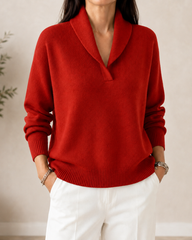 Women’s Knit Pullover with Shawl Collar-Sweaters for Women-CaldwellVoss