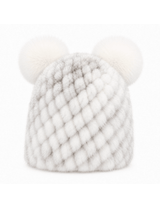 Women’s Knitted Beanie with Double Pom Poms-Har for women-CaldwellVoss