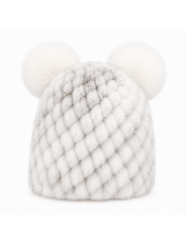 Women’s Knitted Beanie with Double Pom Poms-Har for women-CaldwellVoss