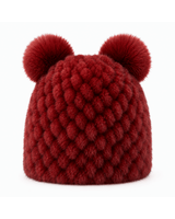 Women’s Knitted Beanie with Double Pom Poms-Har for women-CaldwellVoss