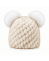 Women’s Knitted Beanie with Double Pom Poms-Har for women-CaldwellVoss