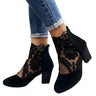 Women’s Lace Ankle Boots with Block Heels-Footwear for women-CaldwellVoss