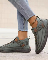 Women’s Lace-Up Low-Top Sneakers with Side Strap-Footwear for women-CaldwellVoss