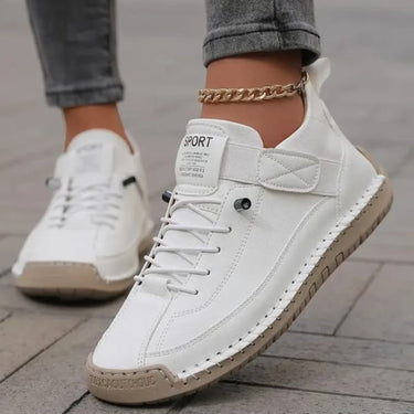 Women’s Lace-Up Low-Top Sneakers with Side Strap-Footwear for women-CaldwellVoss