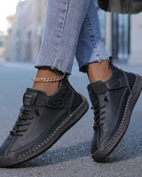 Women’s Lace-Up Low-Top Sneakers with Side Strap-Footwear for women-CaldwellVoss