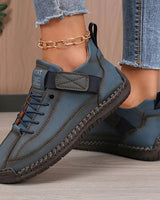 Women’s Lace-Up Low-Top Sneakers with Side Strap-Footwear for women-CaldwellVoss