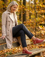 Women’s Lace-Up Low-Top Sneakers with Side Strap-Footwear for women-CaldwellVoss