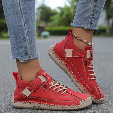 Women’s Lace-Up Low-Top Sneakers with Side Strap-Footwear for women-CaldwellVoss