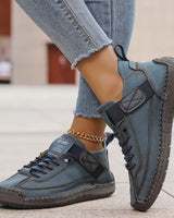 Women’s Lace-Up Low-Top Sneakers with Side Strap-Footwear for women-CaldwellVoss