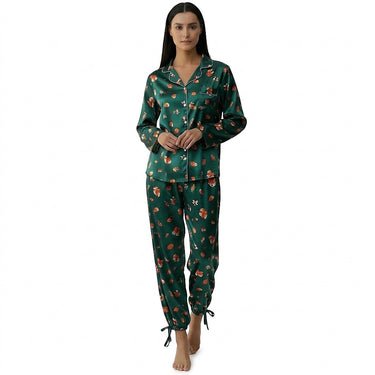 Women’s Leopard Print Button Down Pajama Set-Pajama for women-CaldwellVoss