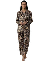 Women’s Leopard Print Button Down Pajama Set-Pajama for women-CaldwellVoss
