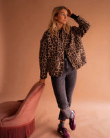 Women’s Leopard Print Snap Button Jacket-Jacket for women-CaldwellVoss