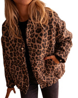 Women’s Leopard Print Snap Button Jacket-Jacket for women-CaldwellVoss