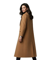 Women’s Long Coat with Notched Lapels and Two Button Closure-Coats for women-CaldwellVoss