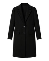 Women’s Long Coat with Notched Lapels and Two Button Closure-Coats for women-CaldwellVoss