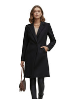 Women’s Long Coat with Notched Lapels and Two Button Closure-Coats for women-CaldwellVoss