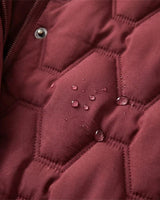 Women’s Long Hooded Puffer Coat with Geometric Quilted Pattern-Coats for women-CaldwellVoss