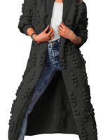 Women’s Long Open-Front Pom-Pom Knit Cardigan-Cardigan for women-CaldwellVoss