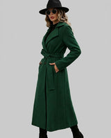 Women’s Long Trench Coat with Belt and Lapel Collar-Coats for women-CaldwellVoss
