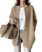 Women’s Longline Knit Cardigan with Snap Closures-Cardigan for women-CaldwellVoss