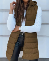 Women’s Longline Puffer Vest with Hood-Vest for women-CaldwellVoss