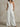 Women’s One-Shoulder Flower Top and Wide-Leg Pants Set White