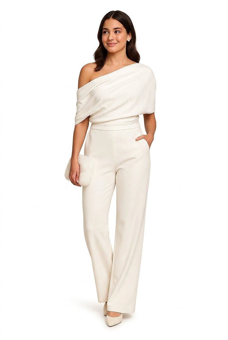 Women’s One-Shoulder Wide Leg Jumpsuit-Jumpsuits for women-CaldwellVoss