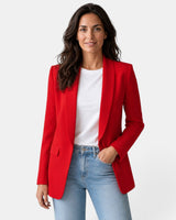 Women’s Open Front Blazer with Flap Pockets-Blazer for women-CaldwellVoss