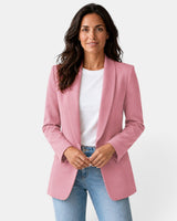Women’s Open Front Blazer with Flap Pockets-Blazer for women-CaldwellVoss
