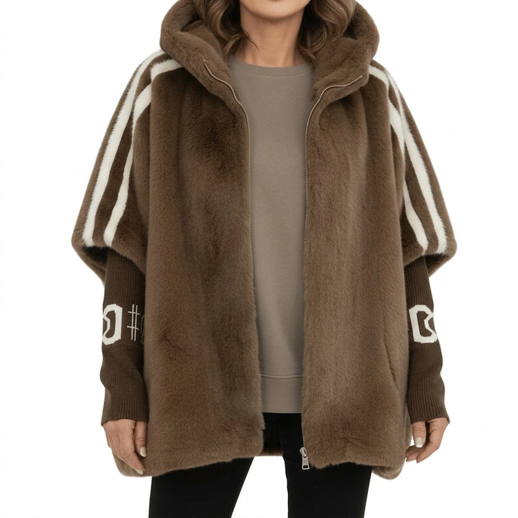 Women’s Oversized Faux Fur Hooded Jacket-Jacket for women-CaldwellVoss