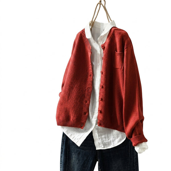 Women’s Oversized Knit Cardigan with Button Front-Cardigan for women-CaldwellVoss